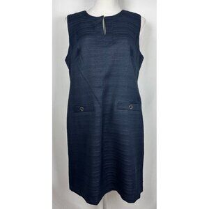 Tommy Hilfiger Womens Ladies Blue Sleeveless Shift Knee Length Dress Sz 14